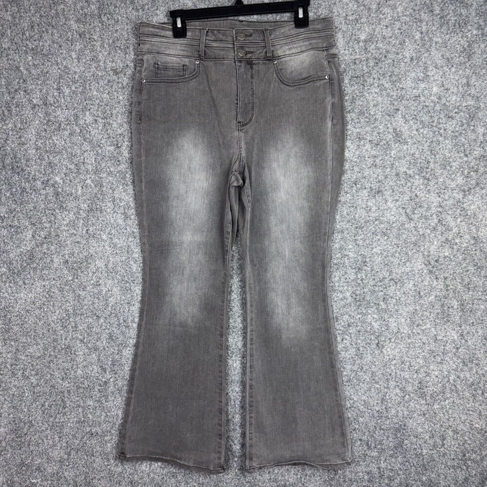NYDJ Jeans Womens Size 12 Gray Flare Lift x Tuck